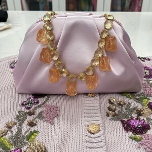 Tory Burch Gold and Brown Geometric Necklace